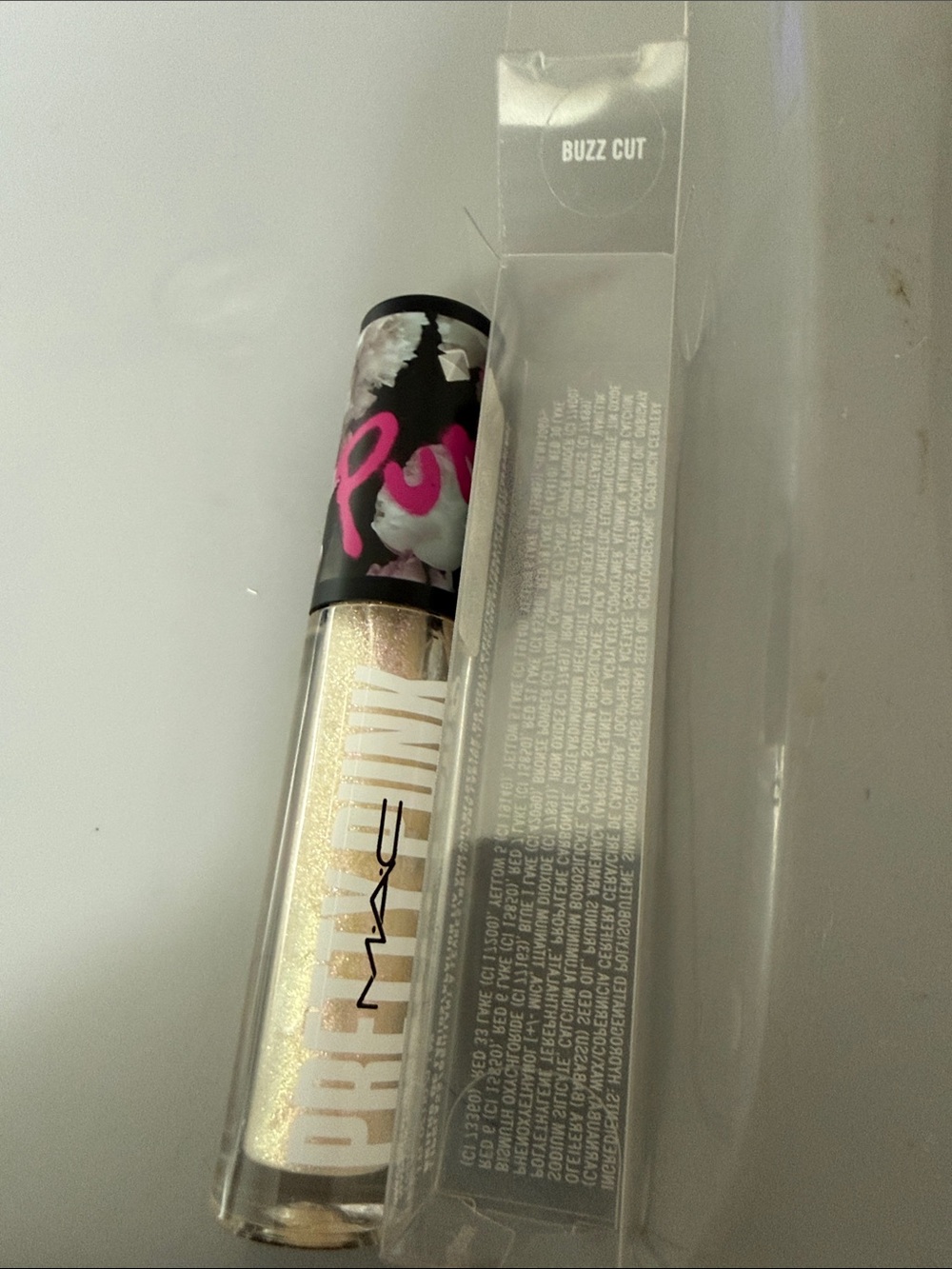 MAC Cosmetics Premium Glitter Lip Gloss - Gold Shimmer (Buzz Cut)